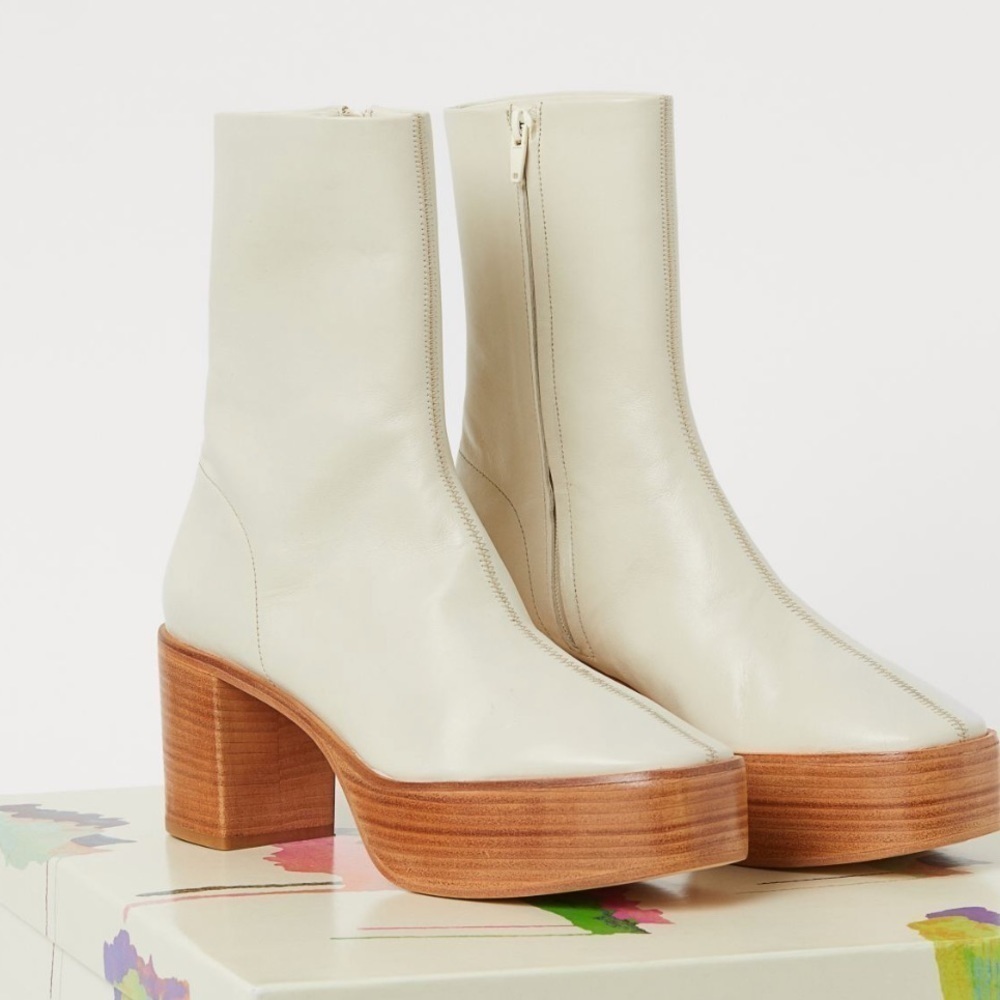 H&M Leather Platform Boots